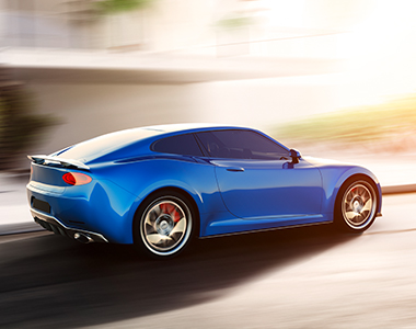 A blue sports car